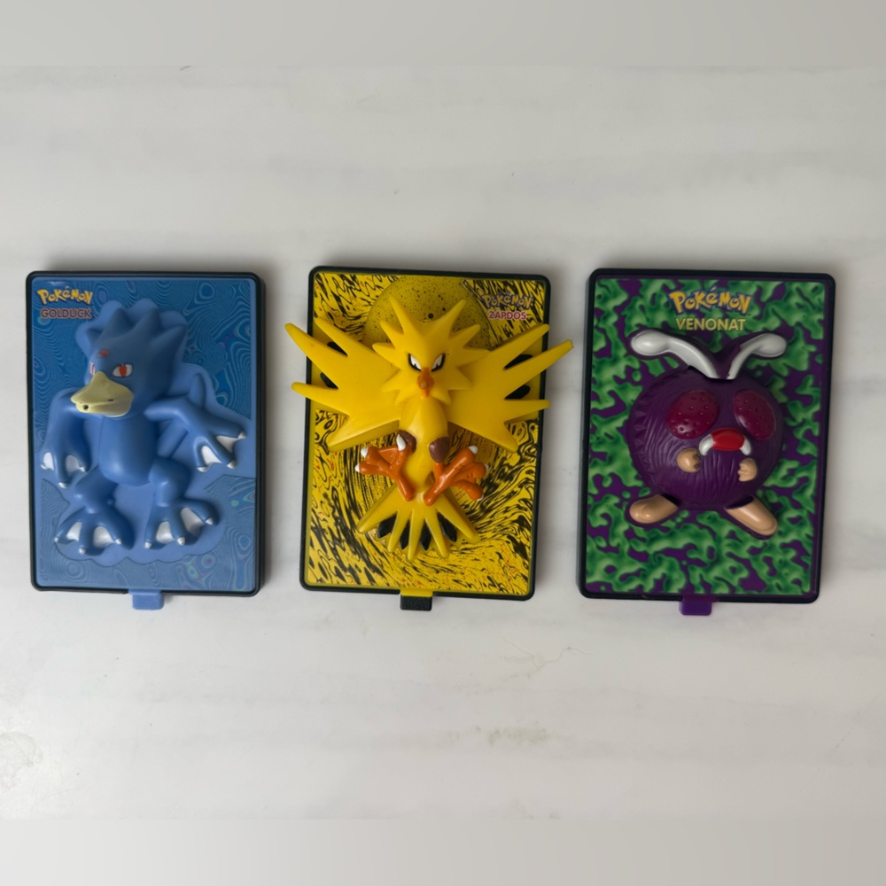 Vintage Burger King Pokemon 2000 PowerCard Zapdos Golduck Venonat Set D3